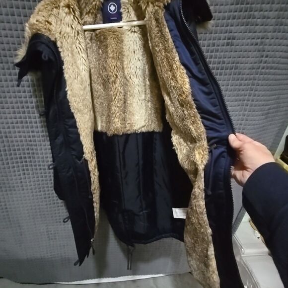 Halifax Fur Lined Parka Coat Lg Pennylane Jacket Full Zip Ski Winter Hooded Cozy - Picture 12 of 14